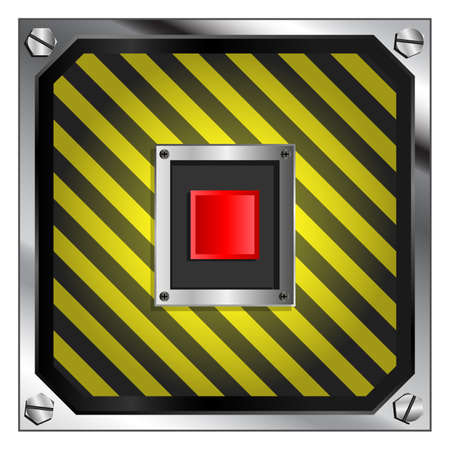 Red self destruct button on black and yellow striped background
のイラスト素材