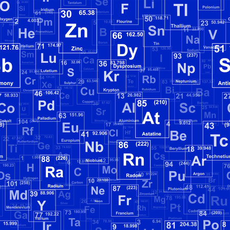 Periodic table of the elements. Background illustration. Repeating tileable vector illustration that repeats left, right, up and downのイラスト素材