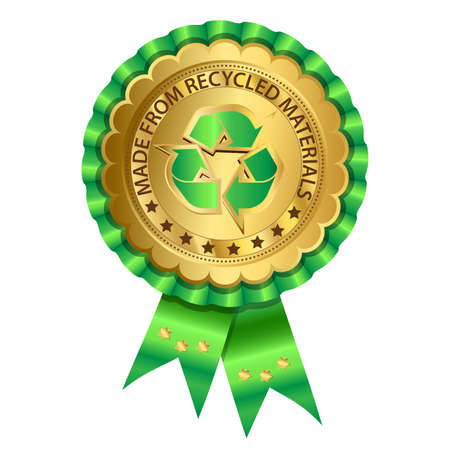 Made from recycled materials gold label on rosette illustration
のイラスト素材