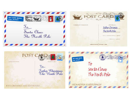 Christmas letters and postcards to Father Christmasのイラスト素材