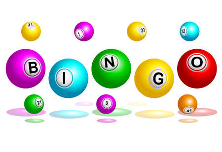 Bingo balls spelling out Bingo word vector illustrationのイラスト素材