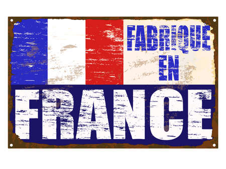 Fabrique En France rusty old enamel signのイラスト素材