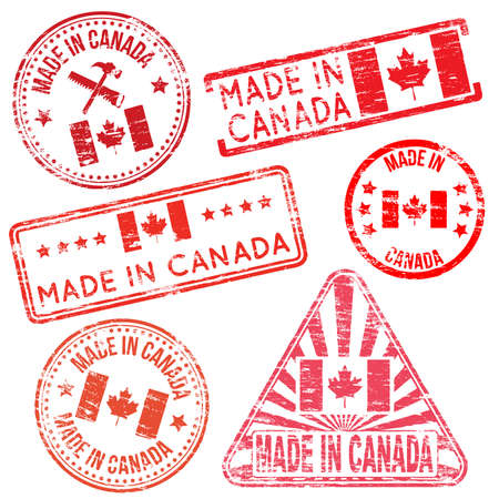 Made in Canada. Rubber stamp vector illustrationsのイラスト素材