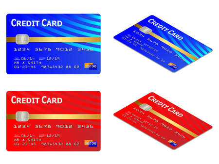 Isolated and isometric credit card vector illustrationsのイラスト素材