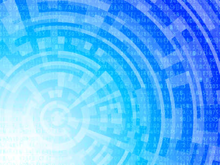 Technological background data numbers and letters on blue and white gradient. Vector Illustrationのイラスト素材