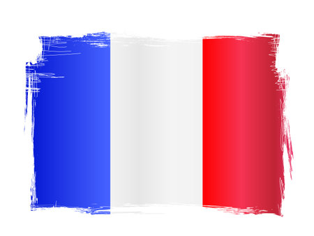 Grungy and distressed French flag vector illustrationのイラスト素材