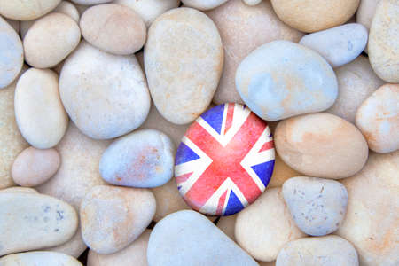 UK Pebble. United Kingdom Union Jack flag pebble.の写真素材