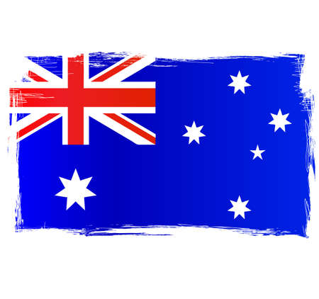 Australian Flag. Grungy distressed flag of Australiaのイラスト素材
