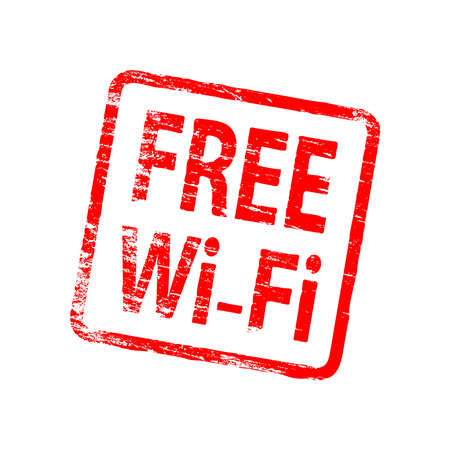 Free Wifi grungy rubber stamp symbol vector illustrationsのイラスト素材