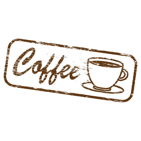 Coffee cup icon rubber stamp vector illustrationのイラスト素材