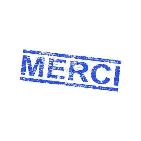 Merci grungy distressed rubber stamp vector illustrationのイラスト素材