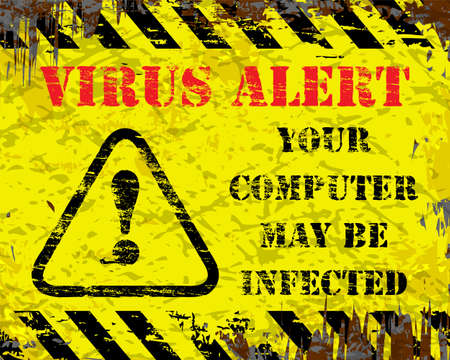 Virus alert warning on grungy metal sign
のイラスト素材