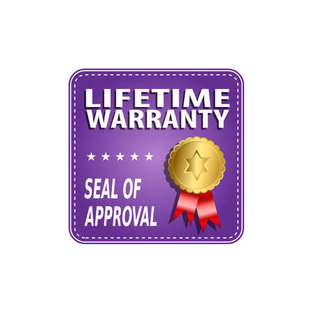 Lifetime warranty with gold rosette illustrationのイラスト素材