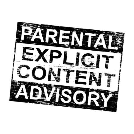 Parental advisory explicit content grungy rubber stamp illustrationのイラスト素材