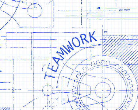 Teamwork word on graph paper  background illustrationのイラスト素材