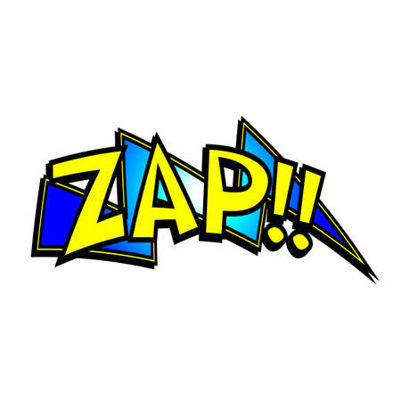Cartoon zap colorful text caption illustrationのイラスト素材