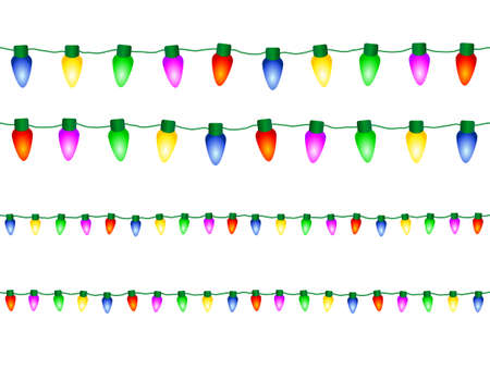 Decorative christmas lights that repeat left to rightのイラスト素材
