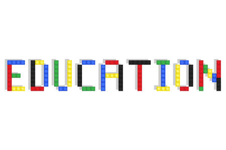 Education word in colorful toy block lettersのイラスト素材