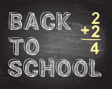 Back to school hand drawn on blackboard backgroundのイラスト素材