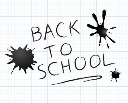 Back to school hand written with ink spotsのイラスト素材
