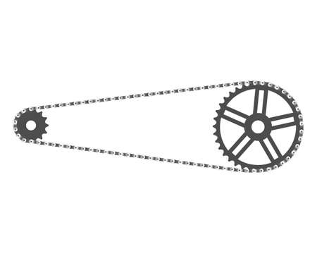 Bicycle chain and front and rear sprocketsのイラスト素材