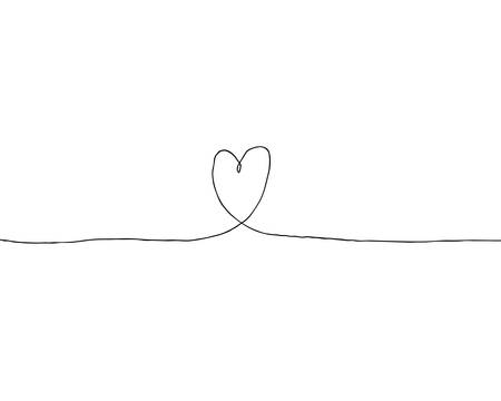 Simple line drawing of a love heartのイラスト素材