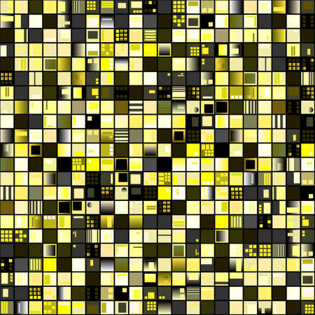 Abstract yellow and black mosaic tile pattern. Repeating tileable wallpaper
のイラスト素材