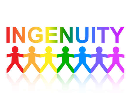 Ingenuity cut out paper people chain in rainbow colors
のイラスト素材