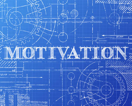 Motivation sign and gear wheels technical drawing on blueprint background
のイラスト素材