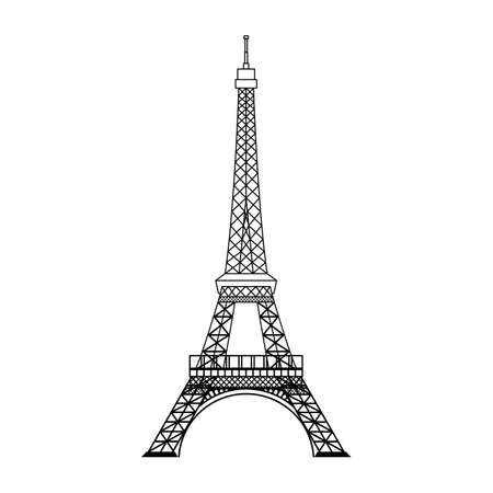 Simple Eiffel Tower silhouette illustrationのイラスト素材