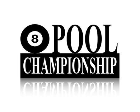 Pool ball black and white silhouette championship signのイラスト素材