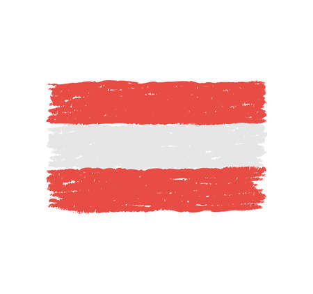 Grungy hand drawn flag of Austriaのイラスト素材