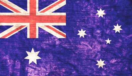 Grungy aged and distressed Australian flagの写真素材