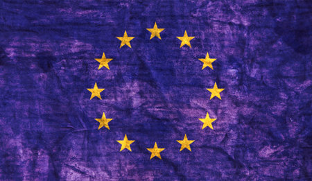 Grungy aged and distressed European Union flag