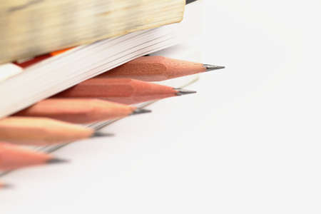 Pencils and books.の写真素材