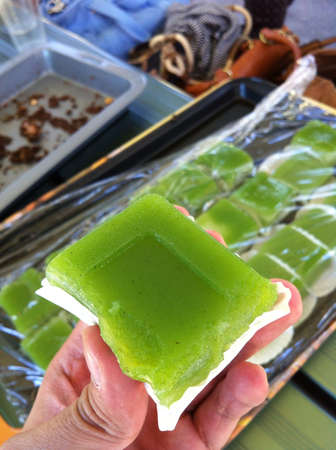 Homemade royal Thai green layers jelly dessertの素材