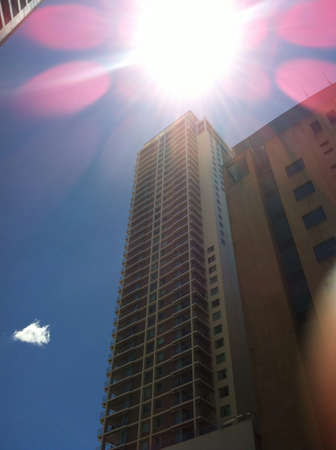 Sunny view of high rise buildingsの素材