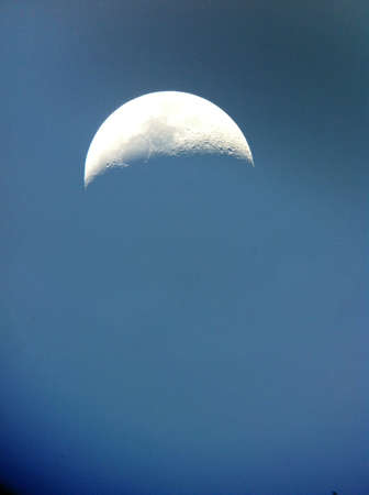 Half moon on the evening skyの素材