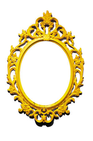 Isolated golden Victorian classical mirror frameの写真素材
