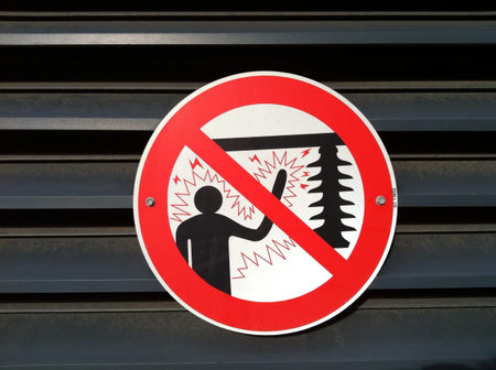 Warning sign of electrocute from high voltage circuit