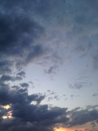 Cloudy evening sunset sky