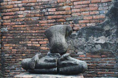 Buddha statue sit in Ayudhaya Thailand ancient capital cityの写真素材