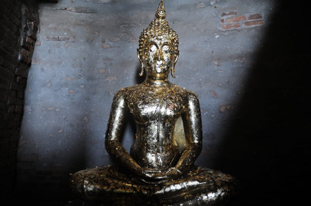 Golden Buddha statue bodyの写真素材