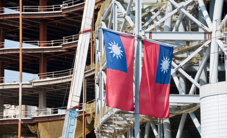 Construction industrial site in Taiwanの写真素材