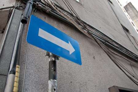 Right direction point notice signの写真素材