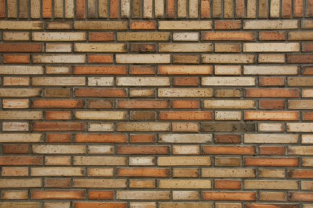 Clean semetry neat orange brick wall background