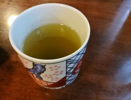 Japanese matcha strong green tea on wooden tableの写真素材