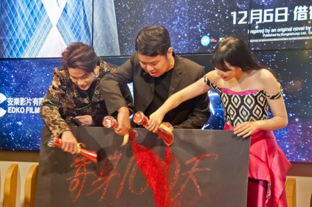 HONG KONG, HONG KONG SAR - NOVEMBER 29, 2018: Gala premiere public event before 100 days - Home stay...
