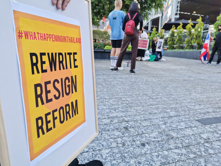 BRISBANE, AUSTRALIA - NOVEMBER 29, 2020: Group of protestors peacefully rally at King George Square,...