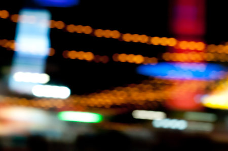 Abstract random colourful defocused blurred background pattern night life of local marketの写真素材